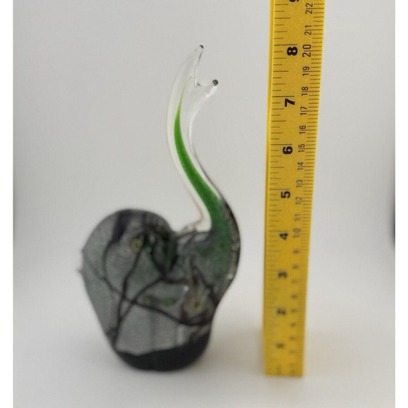 Millefiori Elephant Blown Glass Millefiori Trunk Up Paperweight 8" CHIPPED EAR - Picture 14 of 15